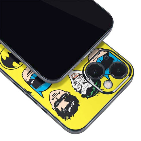 DC Comics Batman Vintage Character Pattern - Joker and Robin iPhone 13 Mini Skin