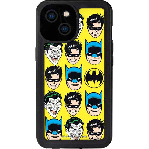 DC Comics Batman Vintage Character Pattern - Joker and Robin iPhone 13 Mini Waterproof Case