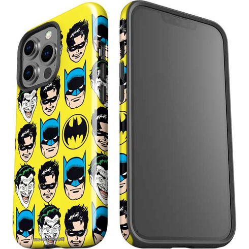 DC Comics Batman Vintage Character Pattern - Joker and Robin iPhone 13 Pro Impact Case