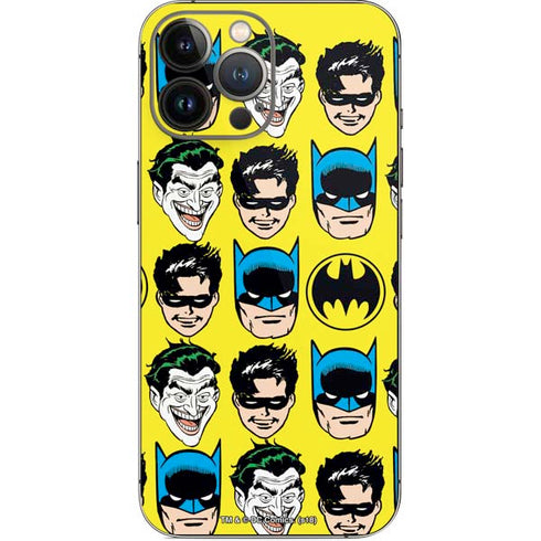 DC Comics Batman Vintage Character Pattern - Joker and Robin iPhone 13 Pro Max Skin