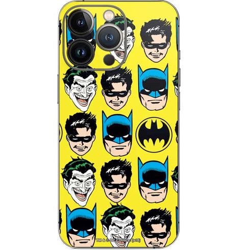 DC Comics Batman Vintage Character Pattern - Joker and Robin iPhone 13 Pro Skin