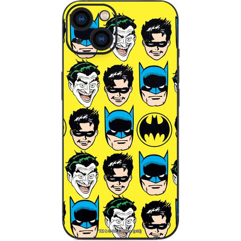DC Comics Batman Vintage Character Pattern - Joker and Robin iPhone 13 Skin