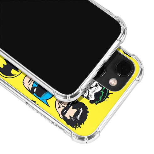 DC Comics Batman Vintage Character Pattern - Joker and Robin iPhone 14 Clear Case