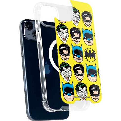 DC Comics Batman Vintage Character Pattern - Joker and Robin iPhone 14 Plus MagSafe Case