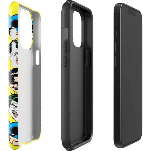 DC Comics Batman Vintage Character Pattern - Joker and Robin iPhone 15 Pro Impact Case