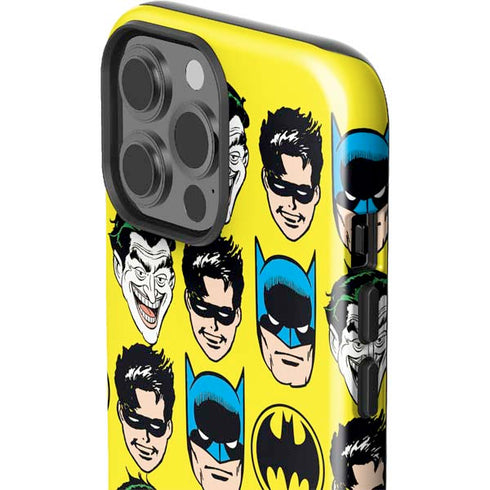 DC Comics Batman Vintage Character Pattern - Joker and Robin iPhone 15 Pro Max Impact Case