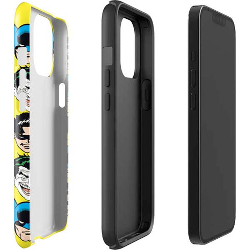 DC Comics Batman Vintage Character Pattern - Joker and Robin iPhone 15 Pro Max Impact Case