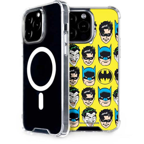 DC Comics Batman Vintage Character Pattern - Joker and Robin iPhone 14 Pro Max MagSafe Case