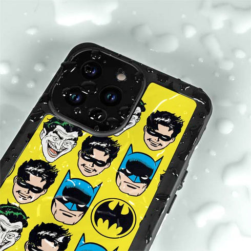 DC Comics Batman Vintage Character Pattern - Joker and Robin iPhone 14 Pro Max Waterproof Case