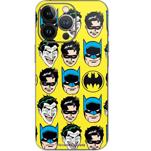 DC Comics Batman Vintage Character Pattern - Joker and Robin iPhone 14 Pro Skin