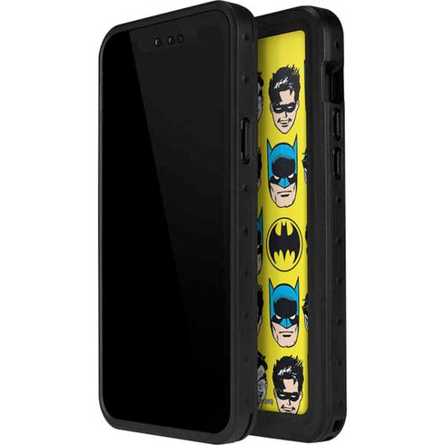 DC Comics Batman Vintage Character Pattern - Joker and Robin iPhone 15 Plus Waterproof Case