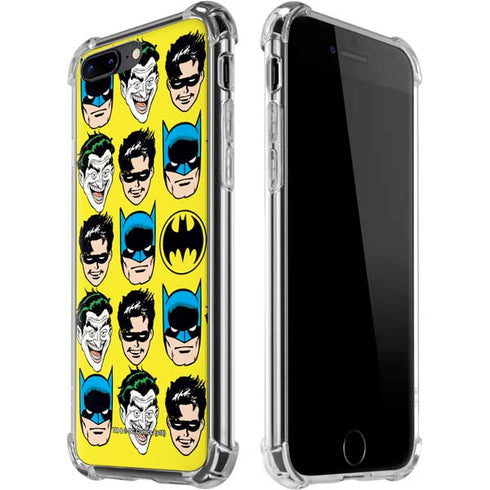 DC Comics Batman Vintage Character Pattern - Joker and Robin iPhone 7/8 Plus Clear Case
