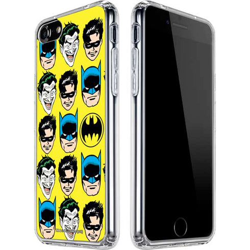 DC Comics Batman Vintage Character Pattern - Joker and Robin iPhone SE (2nd & 3rd Gen) Clear Case