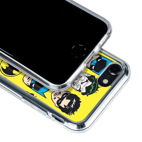 DC Comics Batman Vintage Character Pattern - Joker and Robin iPhone SE (2nd & 3rd Gen) Clear Case