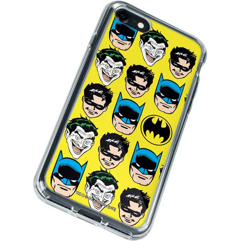DC Comics Batman Vintage Character Pattern - Joker and Robin iPhone SE (2nd & 3rd Gen) Clear Case