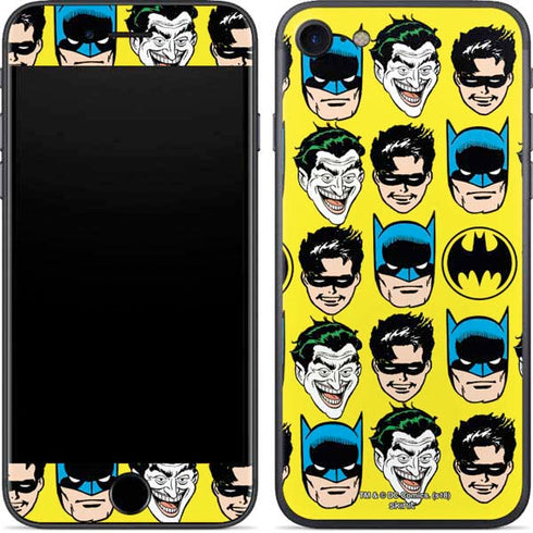 DC Comics Batman Vintage Character Pattern - Joker and Robin iPhone SE (2nd & 3rd Gen) Skin
