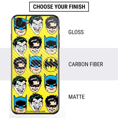 DC Comics Batman Vintage Character Pattern - Joker and Robin iPhone SE (2nd & 3rd Gen) Skin