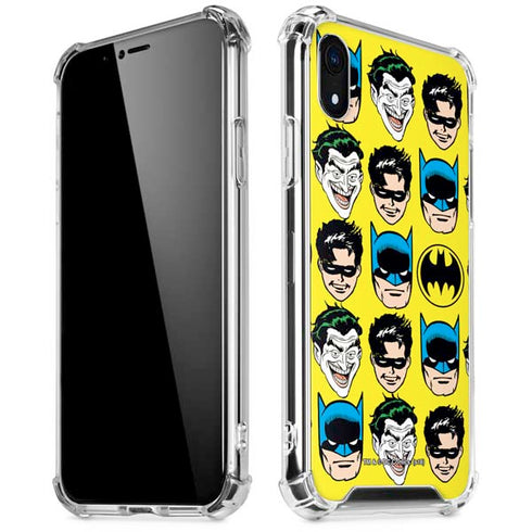 DC Comics Batman Vintage Character Pattern - Joker and Robin iPhone XR Clear Case