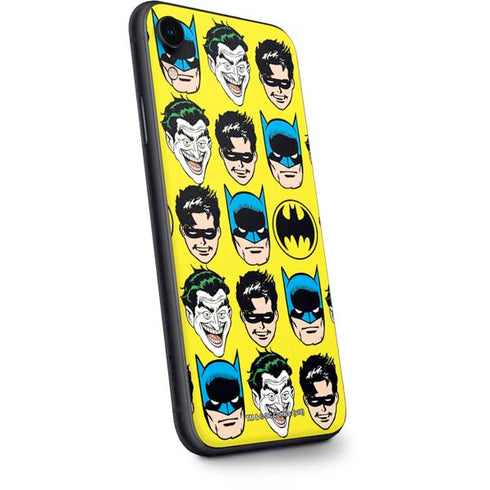 DC Comics Batman Vintage Character Pattern - Joker and Robin iPhone XR Skin