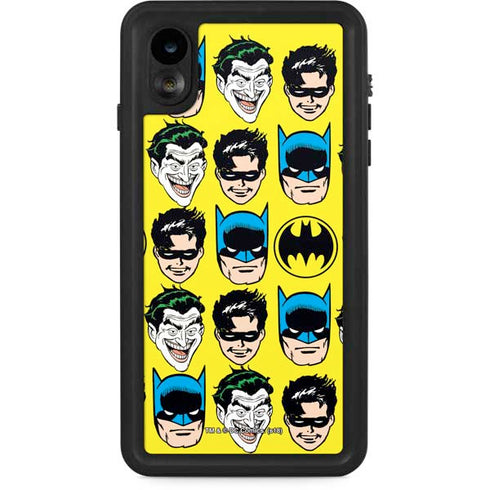 DC Comics Batman Vintage Character Pattern - Joker and Robin iPhone XR Waterproof Case
