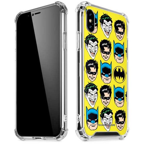 DC Comics Batman Vintage Character Pattern - Joker and Robin iPhone XS Max Clear Case