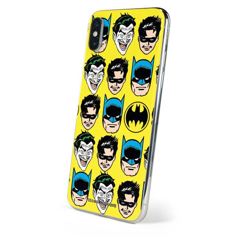 DC Comics Batman Vintage Character Pattern - Joker and Robin iPhone XS Max Skin