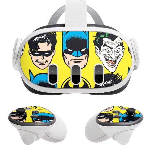 DC Comics Batman Vintage Character Pattern - Joker and Robin Meta Quest 3 Skin