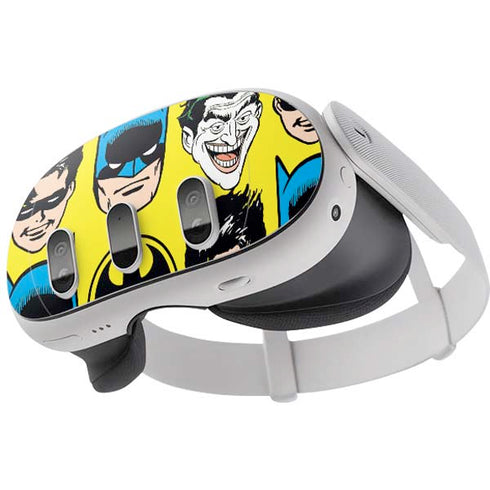DC Comics Batman Vintage Character Pattern - Joker and Robin Meta Quest 3 Skin