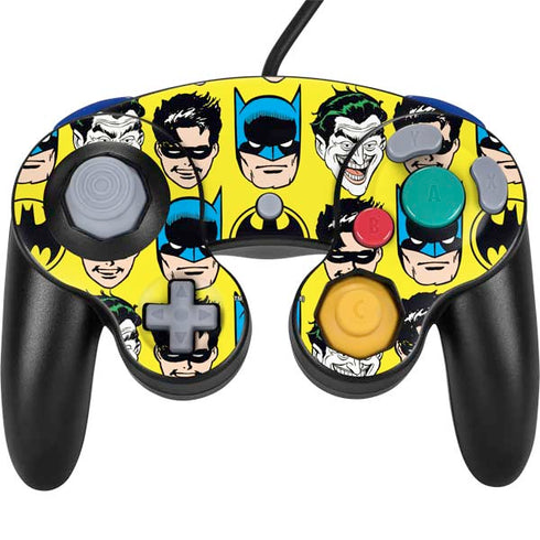 DC Comics Batman Vintage Character Pattern - Joker and Robin Nintendo GameCube Controller Skin