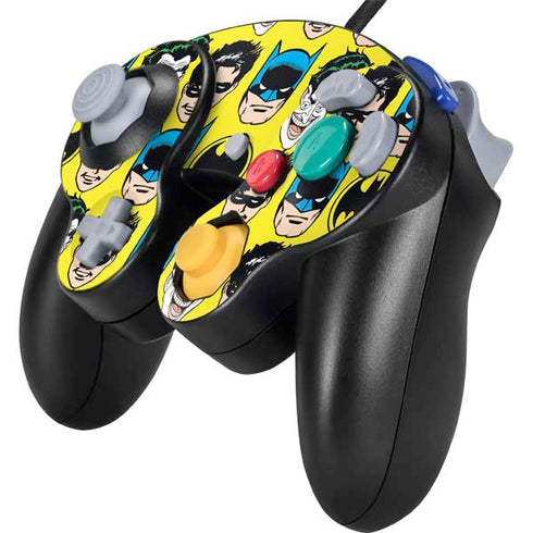 DC Comics Batman Vintage Character Pattern - Joker and Robin Nintendo GameCube Controller Skin