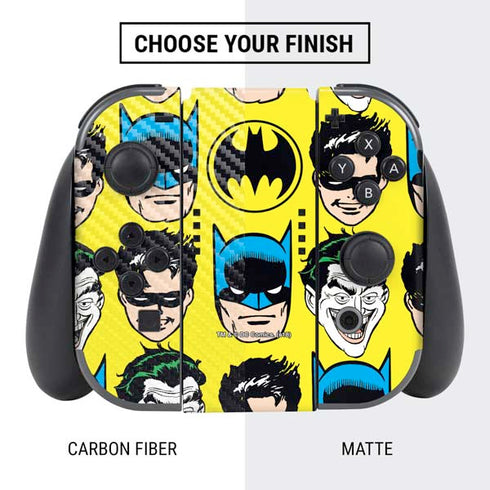 DC Comics Batman Vintage Character Pattern - Joker and Robin Nintendo Switch Bundle Skin