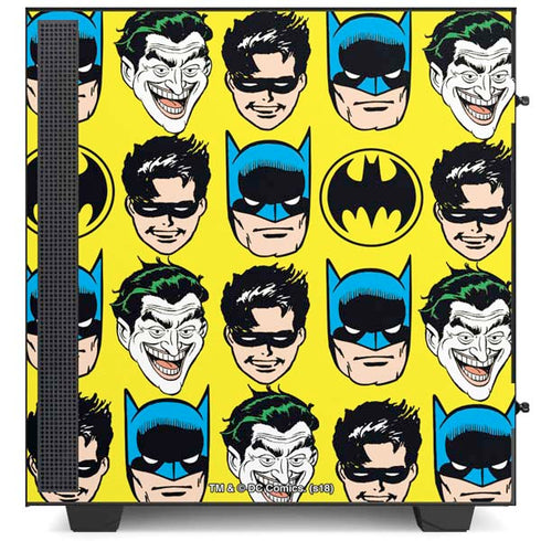 DC Comics Batman Vintage Character Pattern - Joker and Robin NZXT H510 Compact ATX Mid-Tower Case Skin