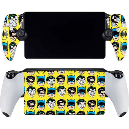DC Comics Batman Vintage Character Pattern - Joker and Robin PlayStation Portal Remote Player Skin