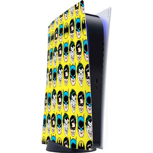DC Comics Batman Vintage Character Pattern - Joker and Robin PS5 Digital Edition Console Skin