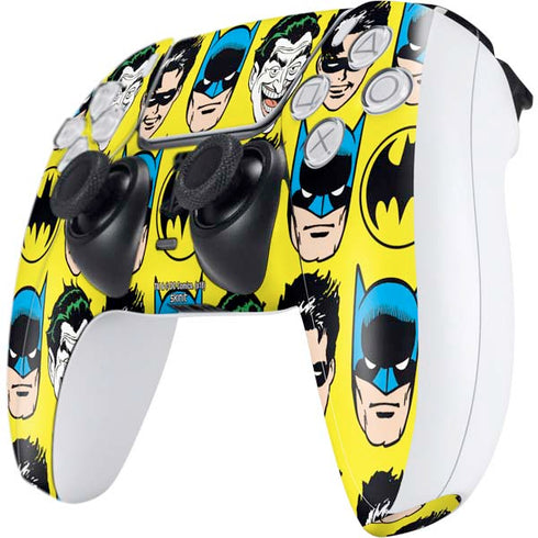 DC Comics Batman Vintage Character Pattern - Joker and Robin PS5 Controller Skin