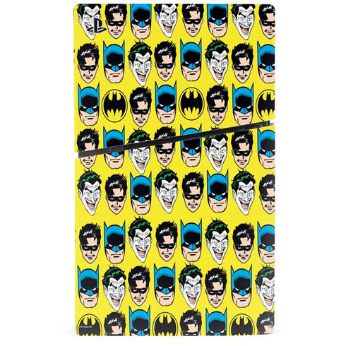 DC Comics Batman Vintage Character Pattern - Joker and Robin PS5 Slim Disk Bundle Skin