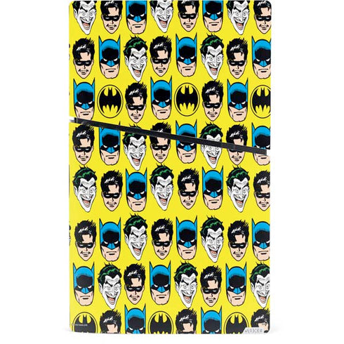 DC Comics Batman Vintage Character Pattern - Joker and Robin PS5 Slim Digital Edition Console Skin