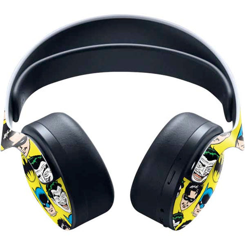 DC Comics Batman Vintage Character Pattern - Joker and Robin PULSE 3D Wireless Headset for PS5 Skin