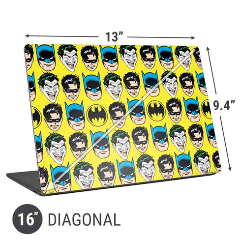 DC Comics Batman Vintage Character Pattern - Joker and Robin Universal Laptop 16in (13 x 9.4in) Skin