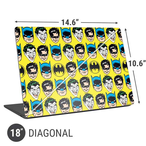 DC Comics Batman Vintage Character Pattern - Joker and Robin Universal Laptop 18in (14.6 x 10.6in) Skin