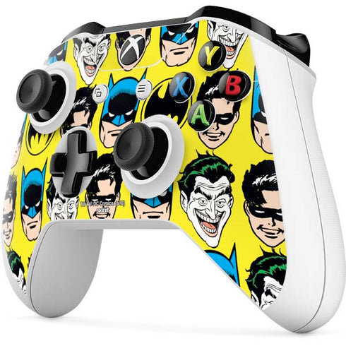 DC Comics Batman Vintage Character Pattern - Joker and Robin Xbox One S Controller Skin