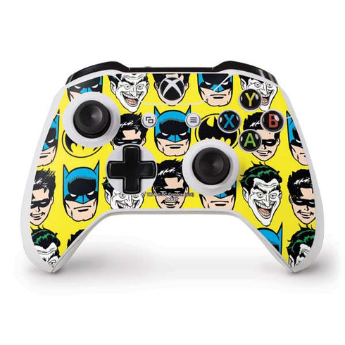 DC Comics Batman Vintage Character Pattern - Joker and Robin Xbox One S Controller Skin