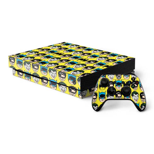 DC Comics Batman Vintage Character Pattern - Joker and Robin Xbox One X Bundle Skin
