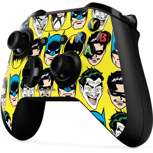 DC Comics Batman Vintage Character Pattern - Joker and Robin Xbox One X Controller Skin