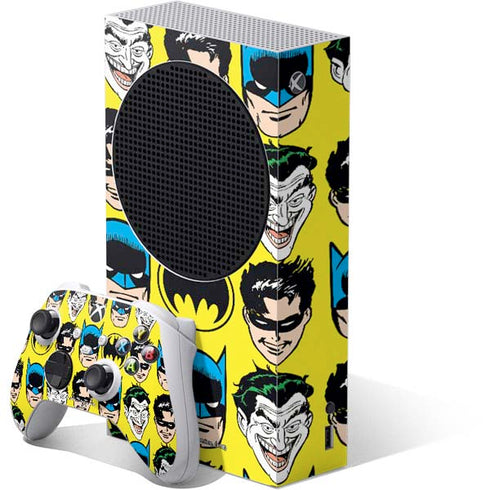 DC Comics Batman Vintage Character Pattern - Joker and Robin Xbox Series S Skins