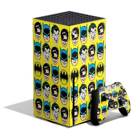 DC Comics Batman Vintage Character Pattern - Joker and Robin Xbox Series X Bundle Skin