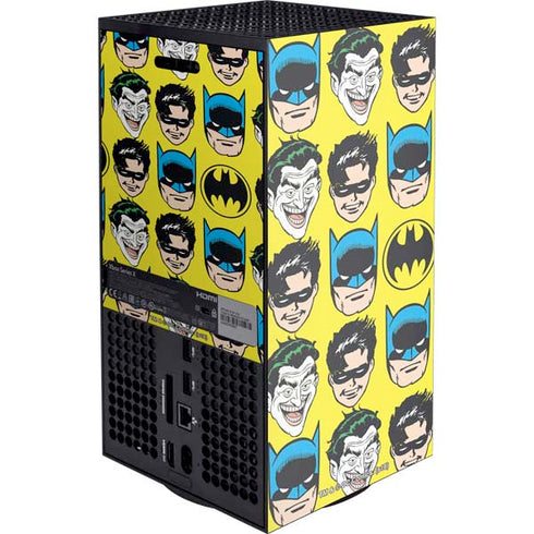 DC Comics Batman Vintage Character Pattern - Joker and Robin Xbox Series X Console Skin