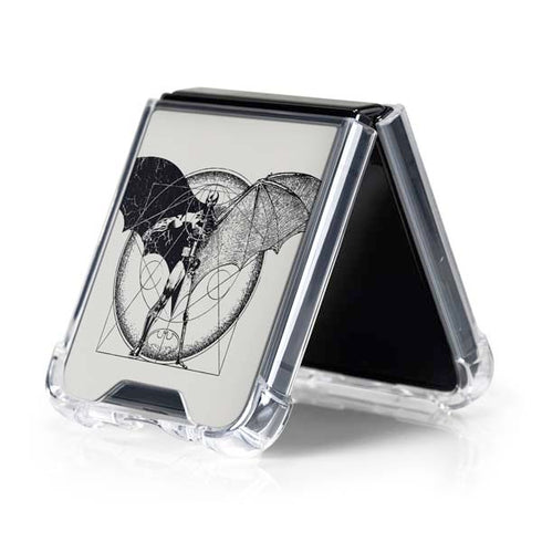 DC Comics Batman Skeleton diagram Art Galaxy Z Flip5 5G Clear Case