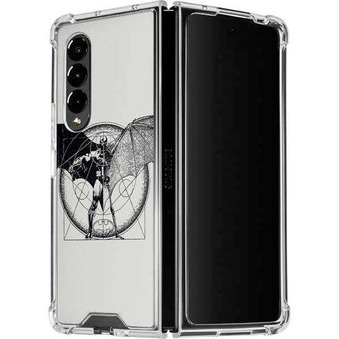 DC Comics Batman Skeleton diagram Art Galaxy Z Fold4 5G Clear Case