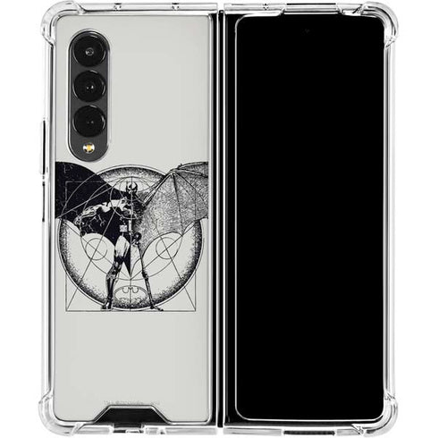 DC Comics Batman Skeleton diagram Art Galaxy Z Fold4 5G Clear Case